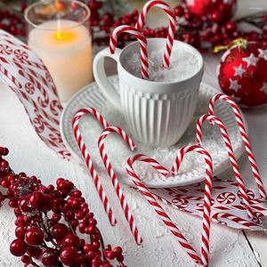 Kerstdecoraties 1Pack rode witte boom ornamenten acryl kruk lollipop snoeptype hanger voor Noel Xmas Kids Gifts Levering