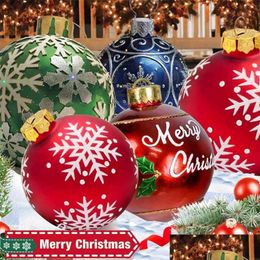 Decoraciones navideñas 1Pc 60Cm Bolas Árbol Ambiente al aire libre Pvc Juguetes inflables para el hogar Regalo Bola Navidad 210911 Entrega directa Jardín Dhmaf