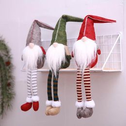 Decoraciones navideñas 1 pieza de dibujos animados sin rostro barba larga muñecos de Papá Noel decoración para el hogar árbol de Navidad adorno colgante regalos para niños