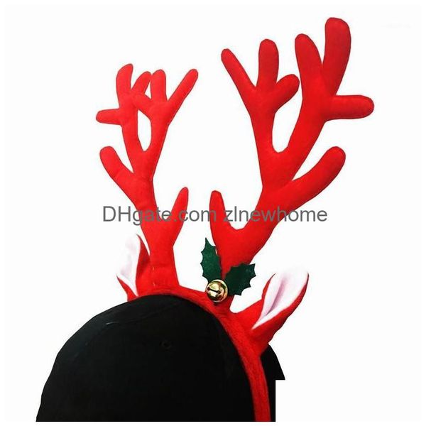 Décorations de Noël 1pc mignon wapiti longue corne bandeau tissu à la mode bois de renne cloche couvre-chef bandeau adt enfants noël dro dhakd
