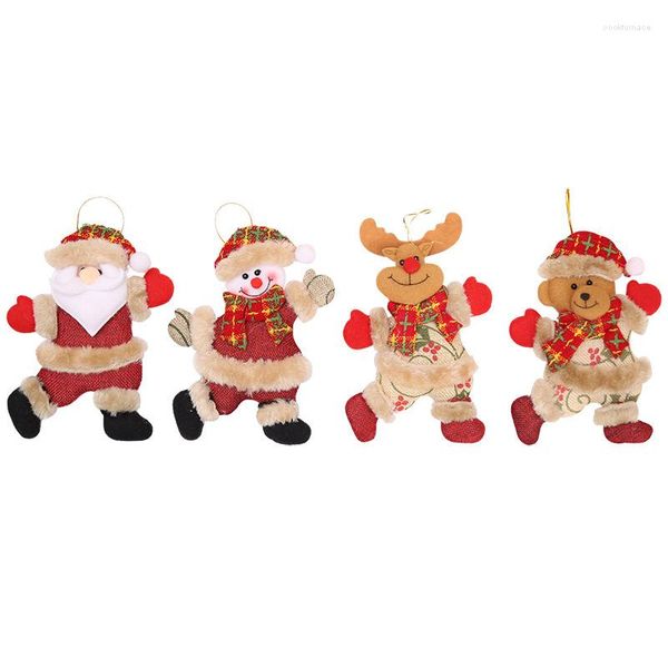 Décorations de Noël 1pc Dance Santa Claus Elk Trees Pendants accrocher les fournitures de fête Ornement des enfants