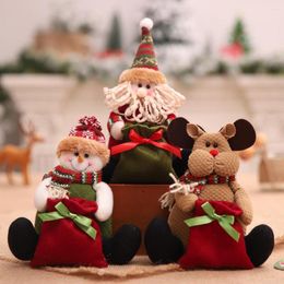 Kerstdecoraties 1 stc voor thuispoppen Portable Apple Bag Children's Candy Santa Claus cadeau