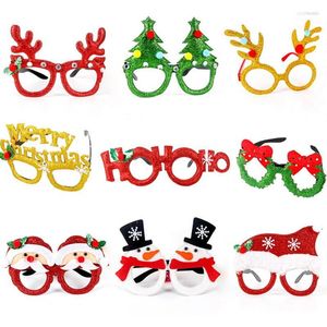 Décorations de Noël 1pc Lunettes Po Booth Props pour l'année de Noël Fournitures de fête pour enfants Accessoires de faveur Cadeaux Navidad