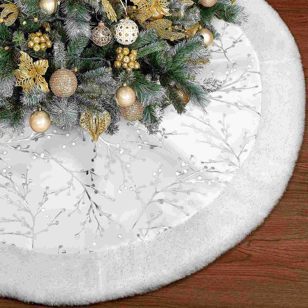 Decoraciones navideñas 1 PC Holiday White White Home Tree Decoration Skirt Mat de falda para menos de 221130