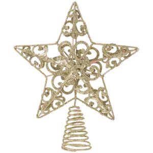 Christmas Decorations 1pc Iron Five-Punse Star Xmas Tree Topper Decor Foratieve Craft