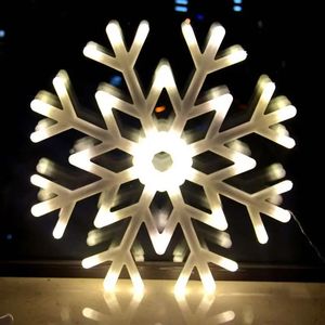 Décorations de Noël 1pc LED flocon de neige lumière lampe extérieure étanche arbre de Noël pendentif goutte fête jardin plante ornements avec prise ue 231026