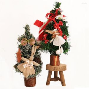 Kerstdecoraties 1 st Mini Tree Jaar Desktop Decoratie Small Pine Merry Home Mall Shop Deur Window J2