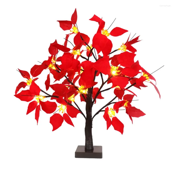 Décorations de Noël 1PC Night Light pour la décoration de la maison Arbre LED Lampe Lampes de table 50cm Creative 50 13 13cm Simulation Fleurs Vacances