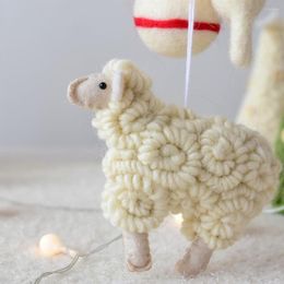 Décorations de Noël 1PC Nordic Little Sheep Ornement fait à la main DIY Feutre de laine Arbre suspendu Pendentif Home Festival Party