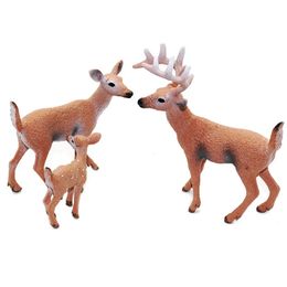 Décorations de Noël 1 PC Simulation modèle animal Figure décoration en plastique jouet éducatif cerf Figurine enfants cadeau Miniature forêt Animal noël 231027