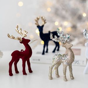 Décorations de Noël 1pc Simulation Renne Cerf Noël Elk Ornement Jardin Décor à la maison Artisanat Cadeau Sika Peluche Jouet 230923