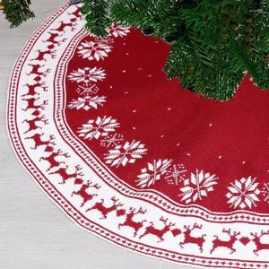 Decoraciones navideñas 1 pieza Falda de árbol Delantal de punto Copo de nieve Ciervo Regalo Decoración de fiesta Accesorios de felpa