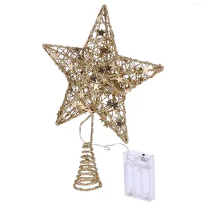 Kerstdecoraties 1 stc tree topper decor star prop holle zonder batterij