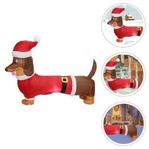 Décorations de Noël 1pc modèle gonflable de Noël teckel décor saucisse chien Plug2394