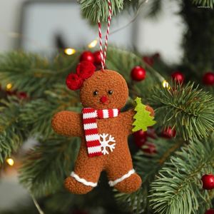 Kerstdecoraties 1 stks 3 stks decoratie kleine hangende lanyard peperkoek man poppen kerstmis ornament speelgoed brwon