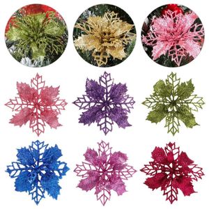 Kerstdecoraties 1 stks kunstmatige glitter bloemen nepboom voor thuismas ornamenten jaar decor