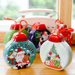 Kerstdecoraties 1 stks Decoratie Round Tinplate Box Candy Jar Child Gift Biscuit