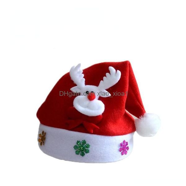 Décorations de Noël 1pcs chapeau drôle Santa Bonhommes de neige Renne Party Bandeau Soft Confort Flanelle pour la décoration de Noël Drop Livrer DH4KS