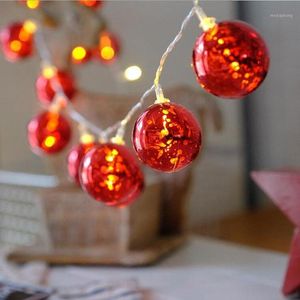 Kerstdecoraties 1 stks/Lot Tree Toppers LED Decorate Red Ball Lamp String Outdoor Room Night Light Party Supplies voor Festival december1