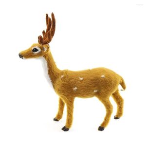 Decoraciones navideñas 1 Uds Mini adorno de reno de simulación decoración de felpa de plástico juguete para niños árbol de ciervos
