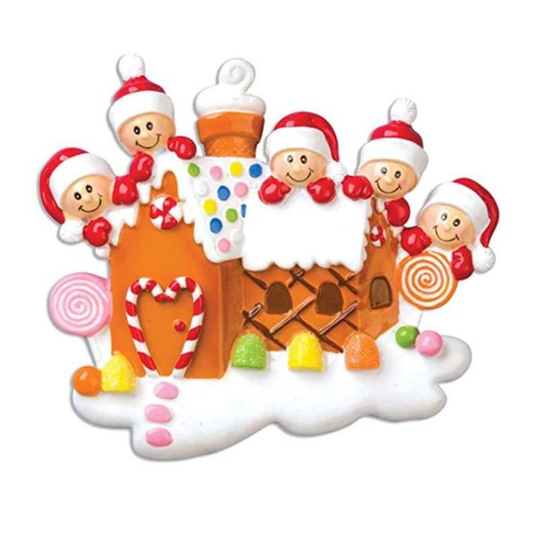 Decoraciones navideñas 1 Uds. Adorno personalizado DIY nombre bendición PVC Candy House árbol colgante decoración del hogar