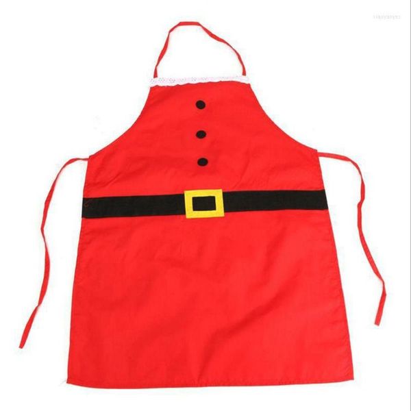 Décorations de Noël 1pcs Tissu rouge Adulte Enfant Pinafore Noel Décoration pour la maison Cuisine Dîner Fête Fête Santa Claus Tablier MR0059