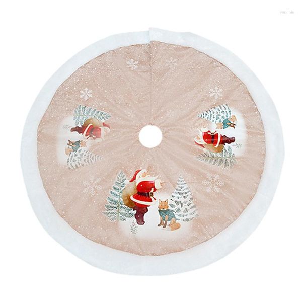 Decoraciones navideñas 1 Uds faldas de árbol de reno alfombra de piel decoración de Navidad año decoración del hogar evento fiesta