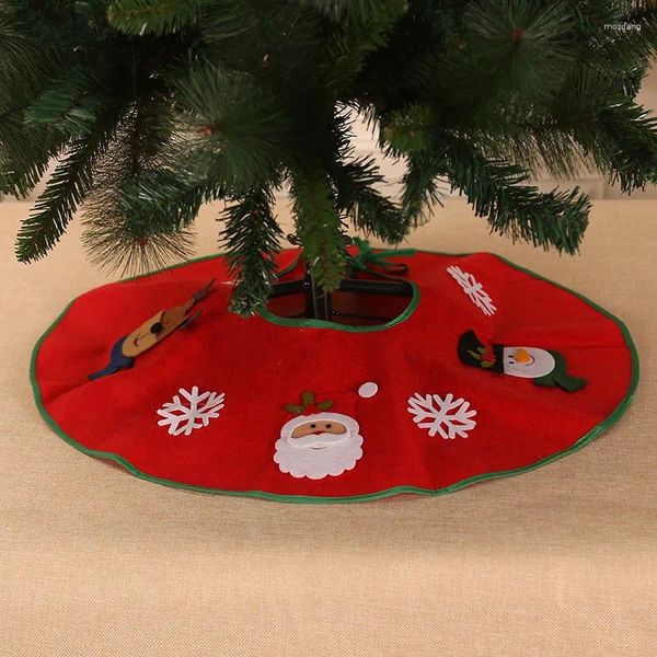 Décorations de Noël 1pcs autocollants jupe d'arbre 60cm père Noël applique tablier joyeux maison année cadeaux 2023