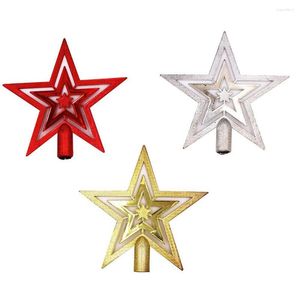 Kerstdecoraties 1 stks Tree Top Sparkle Stars Hang Xmas Decoratie Ornament Treetop Topper Home Year Supplies cadeau