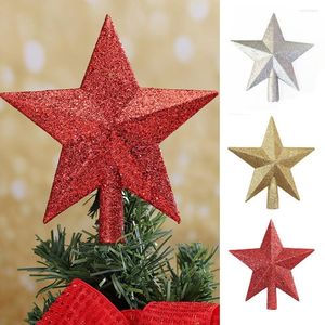 Kerstdecoraties 1 stks Tree Topper Decoratie Kmas Shatterproof Glitter Star Home Decor 2022 Jaar