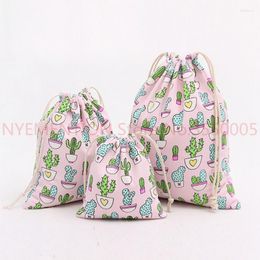 Kerstdecoraties 1set (3 stcs) Drawstring katoenen linnen geschenkzakken zakken Sacks Candy Wedding Holder Holder Bag Jewelry Packaging Pouch