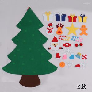 Décorations de noël 1 ensemble feutre artificiel coloré arbre porte tenture murale ornements bâton Puzzle jouets décor à la maison accessoire à créer soi-même