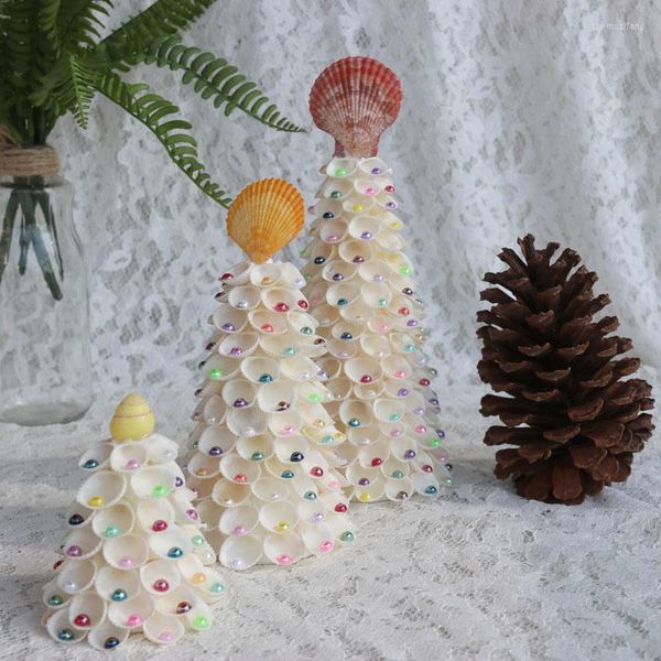 Décorations de noël (1 ensemble/lot) avec arbre de coque de perle coquille naturelle conque plage décor de mariage à la main décoration de la maison côtière