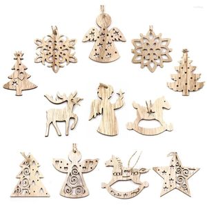 Kerstversiering 1 Set Houten Hanger Sneeuwvlokken Hertenboom Ornamenten Kerstboom Kerst/Bruiloft Kindercadeaus