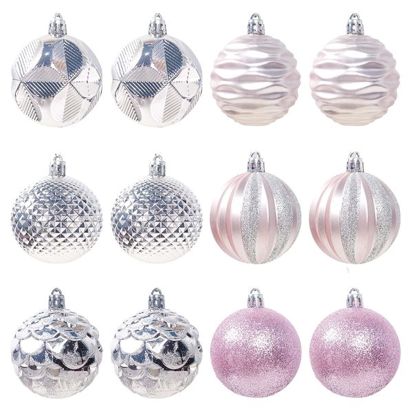 Décorations de Noël 2 boules de 36/60 mm ornements petit arbre en plastique incassable boules suspendues décoratives pour mariage de vacances Mjbag Ameux