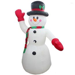 Décorations de Noël 2.4M LED Air Gonflable Bonhomme de neige avec souffleur Jardin extérieur Els Disposition Décor Figure Enfants Classique Jouets UK Plug