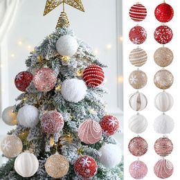 Décorations de Noël 2 4pcs 8cm arbre balles suspendues paillettes à la balle brillante Pendante Party Année 2023 231129