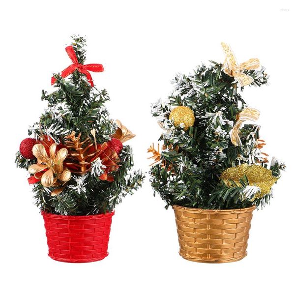 Decoraciones navideñas, 2 uds., mesa de árbol, regalo de Navidad, comedor, pequeño escritorio de Pvc para protección del medio ambiente