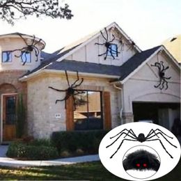 Décorations de Noël 200cm Halloween géant noir araignée en peluche jouet décoration accessoires enfants jouet hanté en plein air fête maison décor 231009