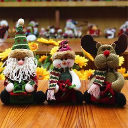 Décorations de Noël 2021 Elk Père Noël Bonhomme de neige Mignon Stockage de bonbons Décor pour la maison Cadeau Biscuit Pot Jar1290G
