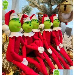 Décorations de Noël 2022 Décorations de Noël Green Monster Elf Ornement Pendentif Doll Party Supply Décoration Nouvel An Drop Deliver DHT9E