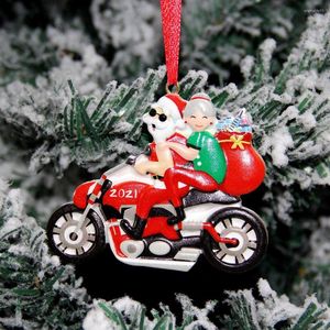 Décorations de noël 2022 famille bricolage ornements père noël moto pendentif arbre résine noël HomeKids cadeau année