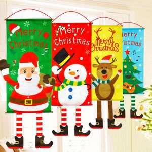 Kerstdecoraties 2022 Huisdecoratie Merry ornamenten Creatief Hangende vlag Jaar Noel Porch Sign Kmas Door Raam