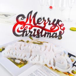 Decoraciones navideñas 2022 Merry Resin Moldsor DIY Decoración para el hogar Ornamento Regalo de Navidad Mold Art Crafts Year