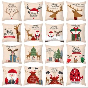 Kerstdecoraties 2022 Navidad Cushion Cover Merry For Home Ornaments Cristmas Pillowcase Sofa Xmas Gift Year