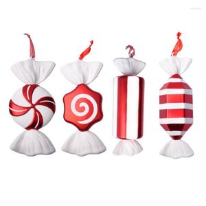 Kerstdecoraties 2022 Hangdoek Plastic Candy Cane grote lollyophangende ornamenten Tree Home Decoratie Kids cadeau