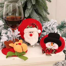 Decorazioni natalizie 2022 Tappetino per bicchiere da vino rotondo Tappetino in feltro Sottobicchieri per tazze Copri piedi per un'ottima idea di scambio di regali