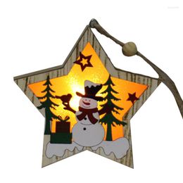 Décorations de Noël 2022 Arbre Pendentif Cadeaux En Bois Lumineux