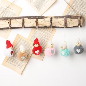 Adornos navideños para niños, colgante con bola de peluche, adorno de Mini muñeco de nieve, regalo para el hogar, fiesta de Navidad, 2022