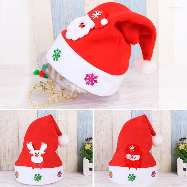 Décorations de Noël 2023 1pc enfants Santa Snowman Hat Bébé garçons filles mignons reiniers d'année de cadeaux Caps Bonsieur pour enfants